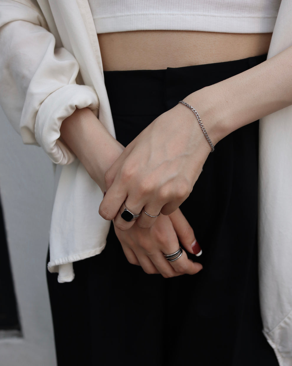 black square signet stainless ring(stainless steel)