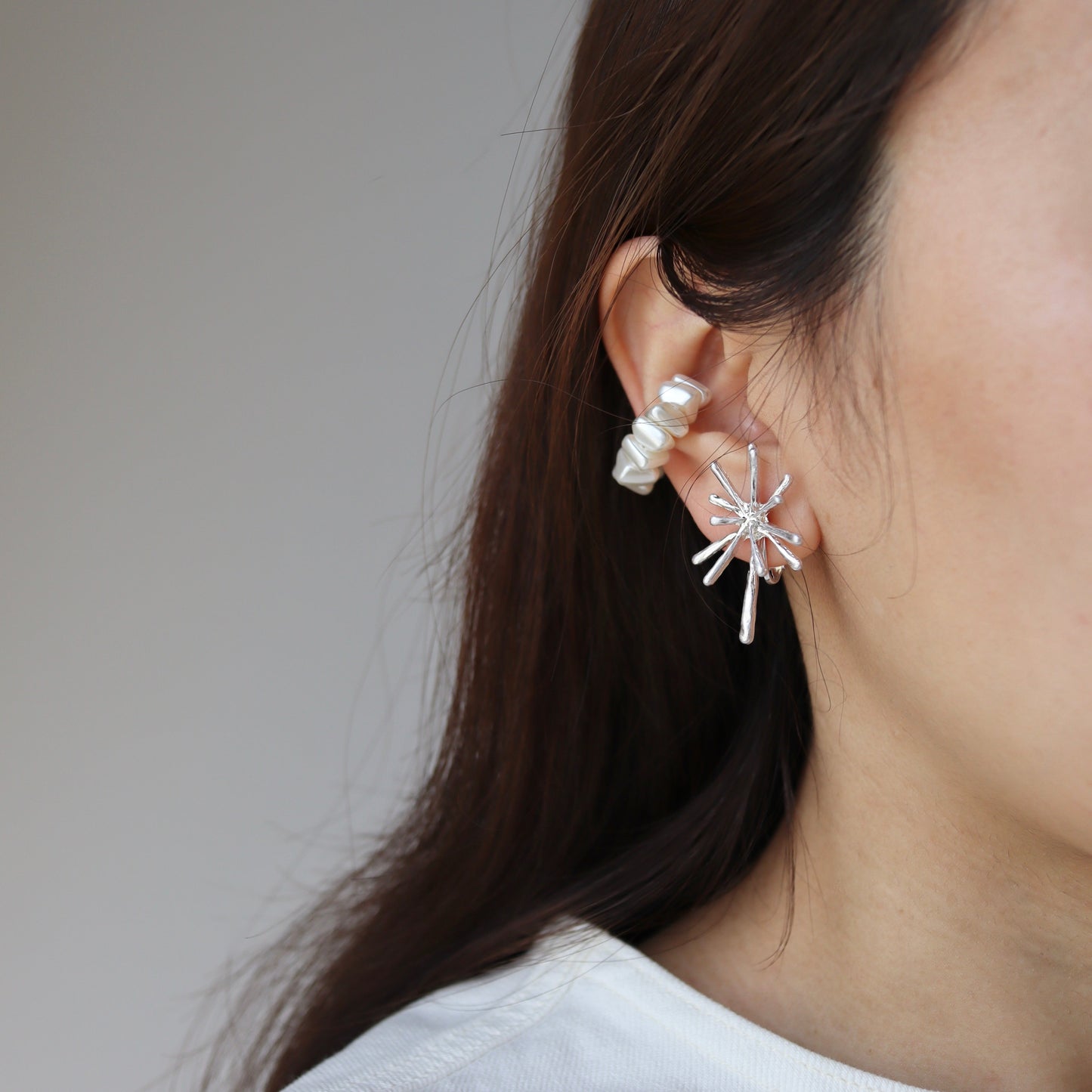matte spark pierce & earring