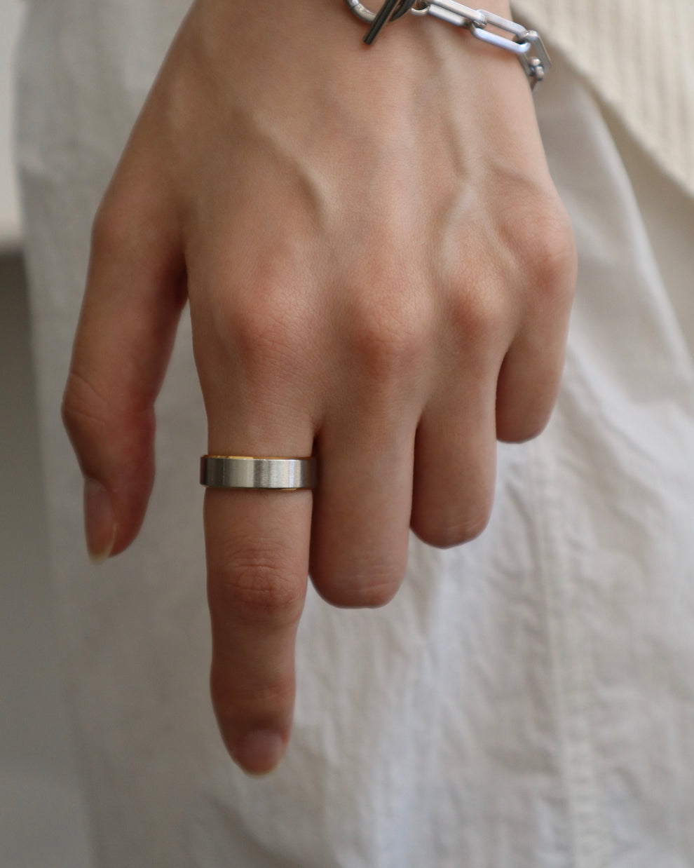 gold outline stainless ring（stainless steel）