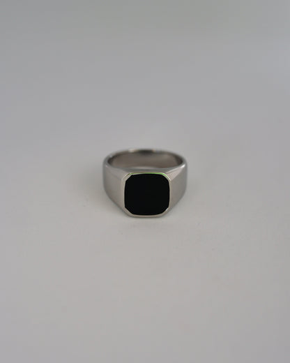 black square signet stainless ring（stainless steel）