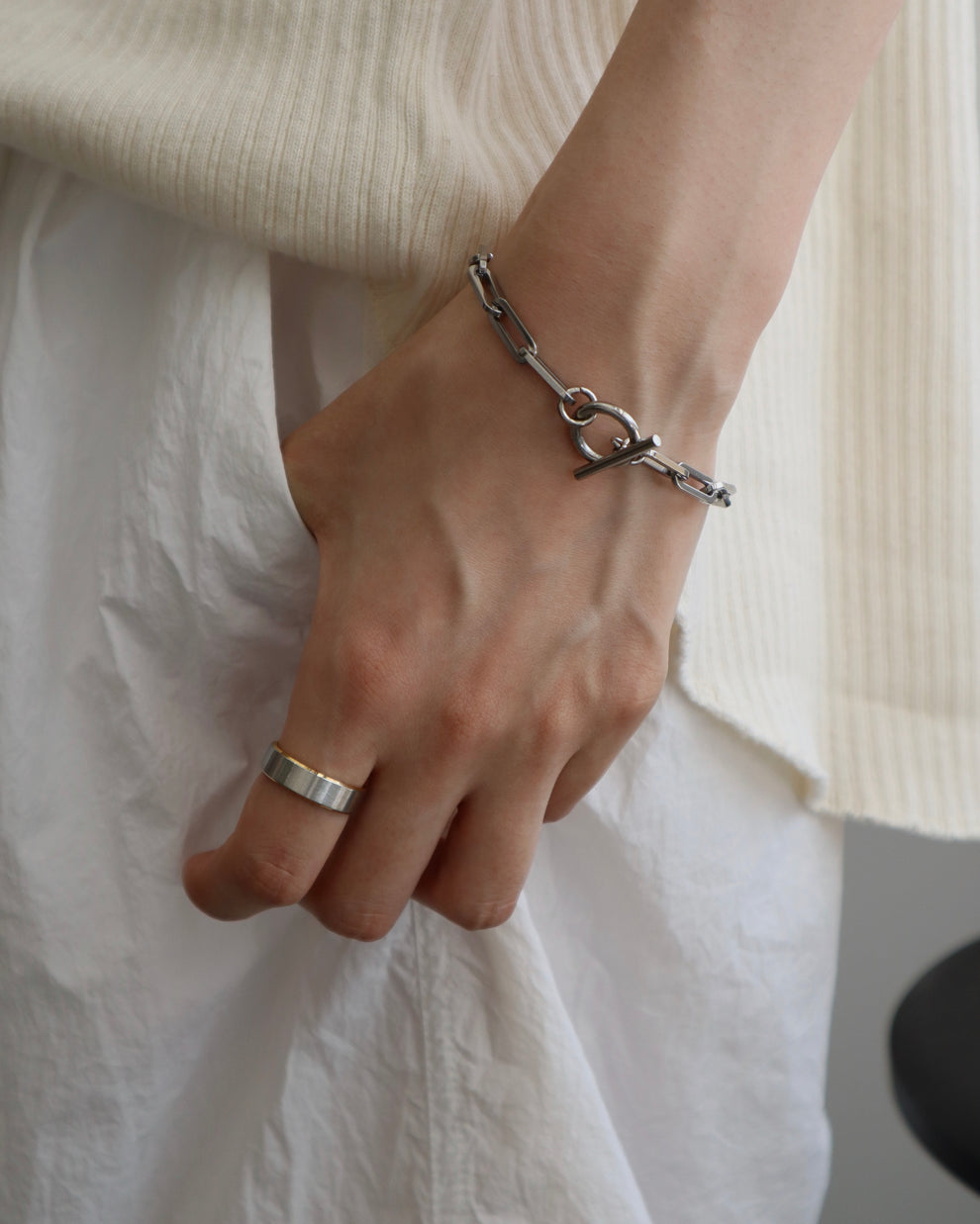lock chain stainless bracelet（stainless steel）