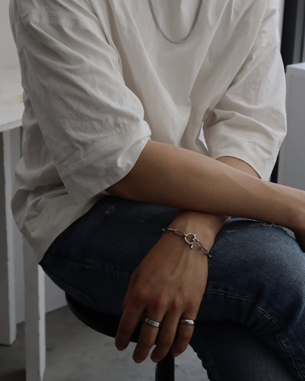 lock chain stainless bracelet（stainless steel）