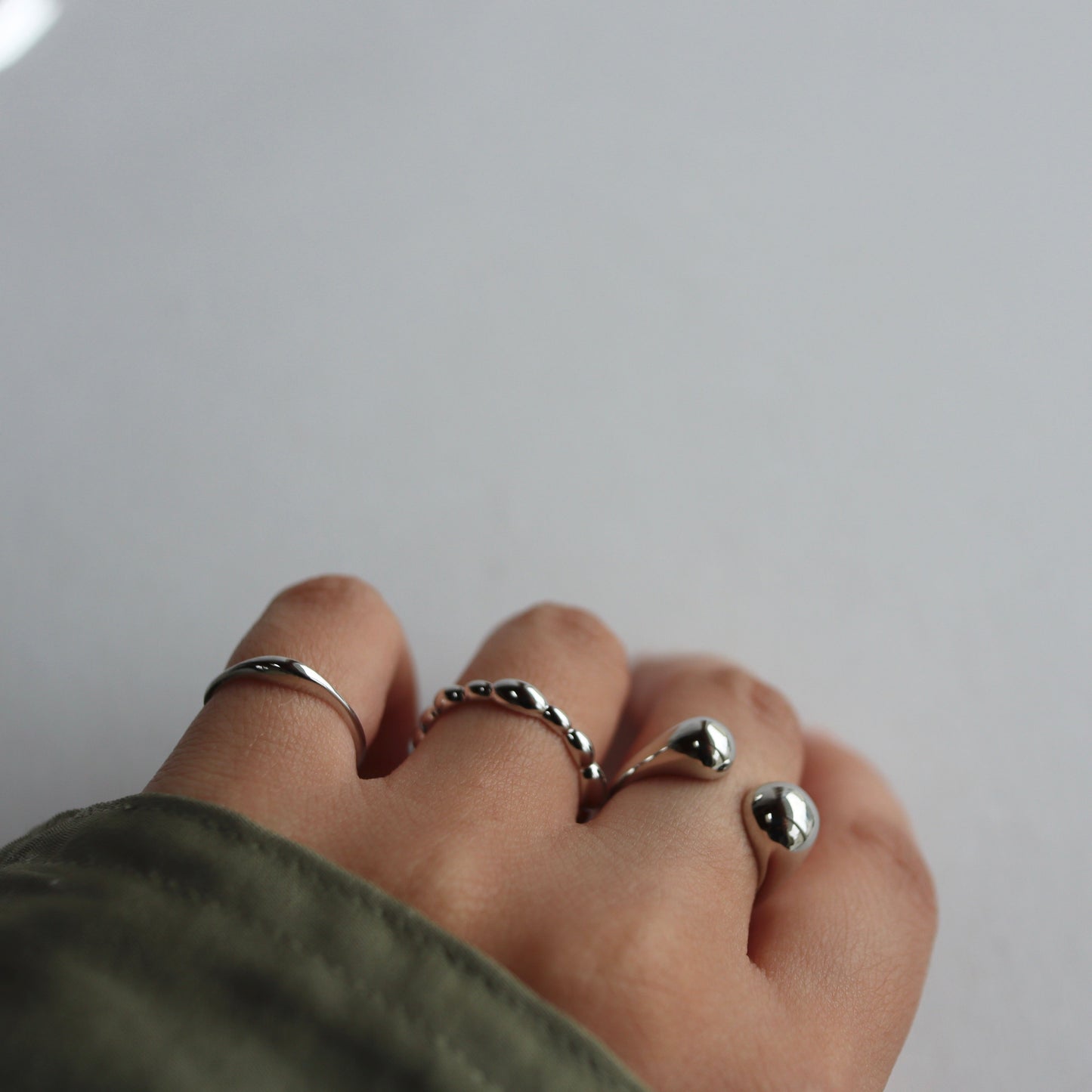 shiny puffy pinky ring