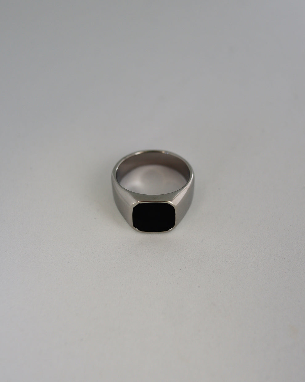 black square signet stainless ring（stainless steel）