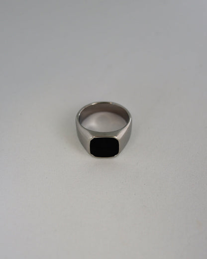 black square signet stainless ring（stainless steel）