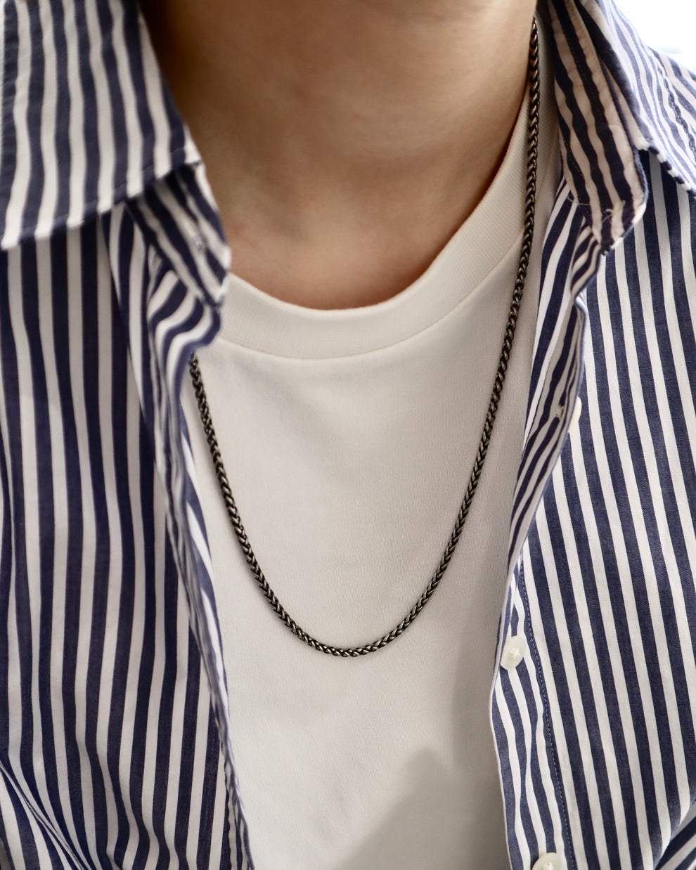 thick black stainless necklace（stainless steel）