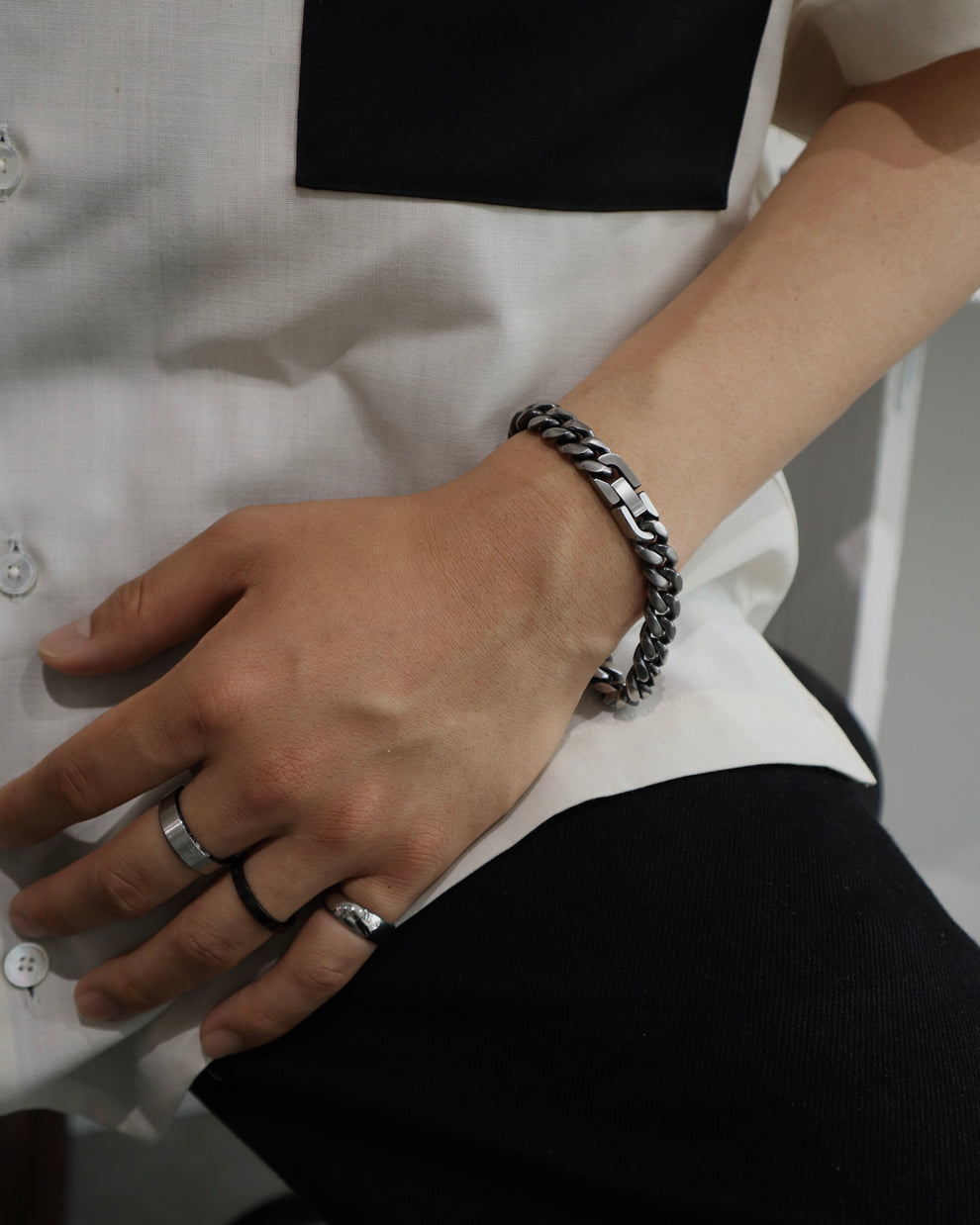 knitting thick stainless bracelet（stainless steel）