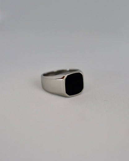 black square signet stainless ring（stainless steel）