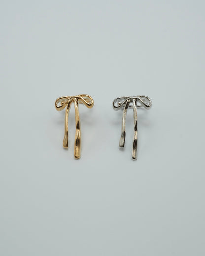 asymmetry ribbon ear cuff