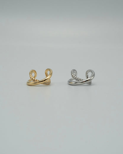 cross cubic ear cuff