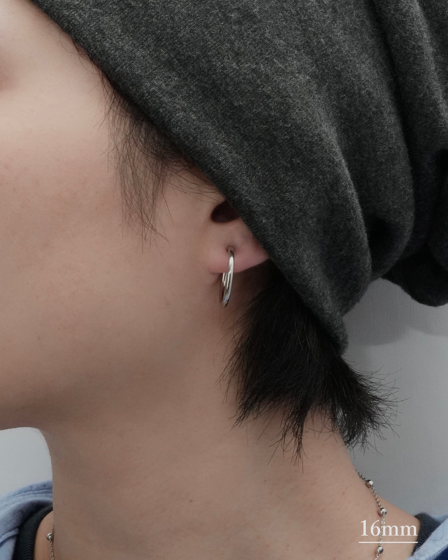 minimal hoop stainless earring (stainless steel)