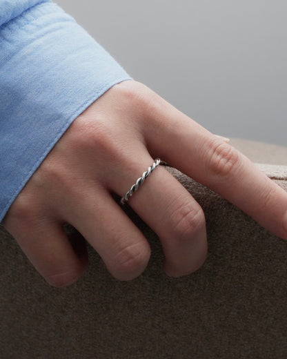 twisted rope ring (silver925)