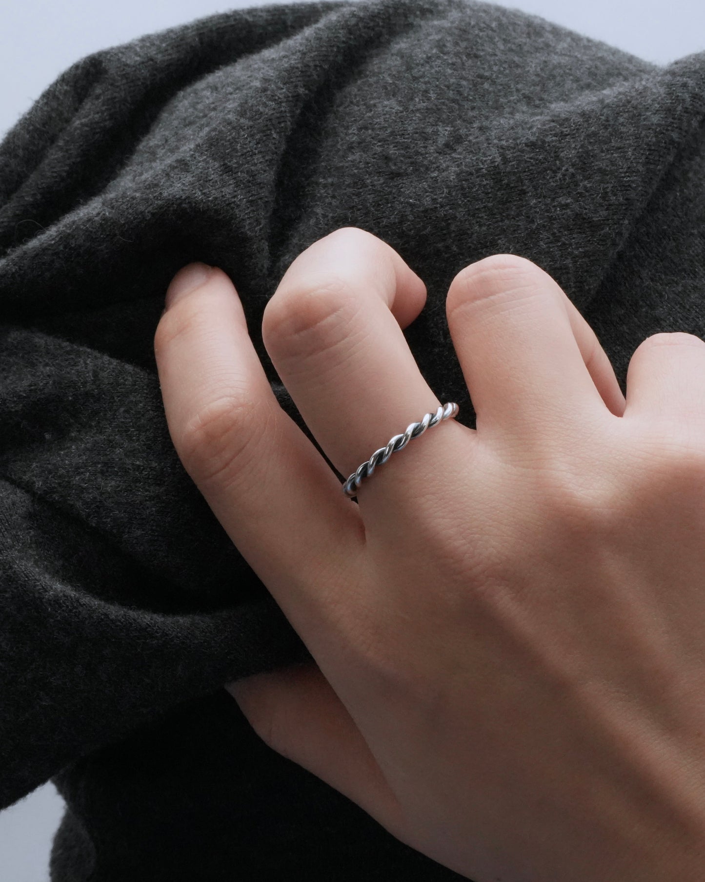 twisted rope ring (silver925)