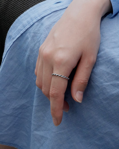 twisted rope ring (silver925)