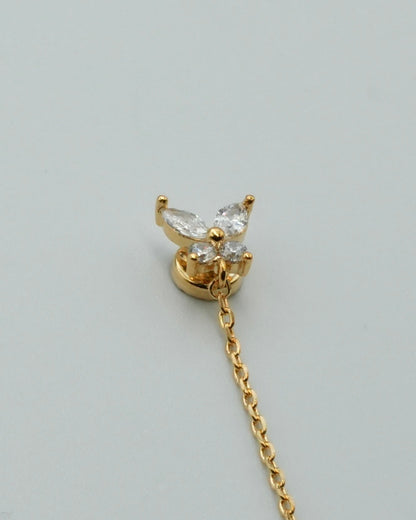 butterfly chain magnetic earring