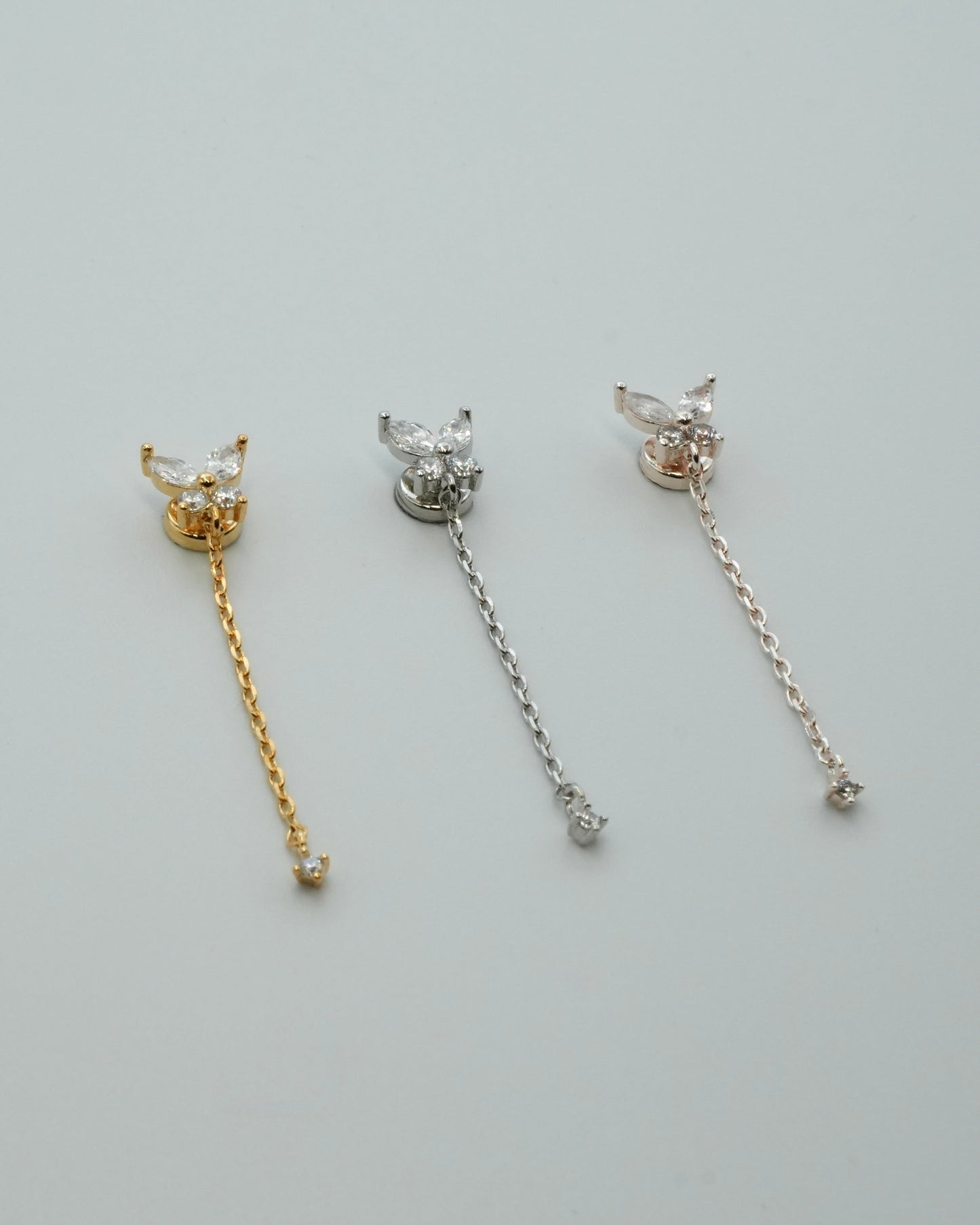 butterfly chain magnetic earring