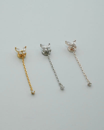 butterfly chain magnetic earring