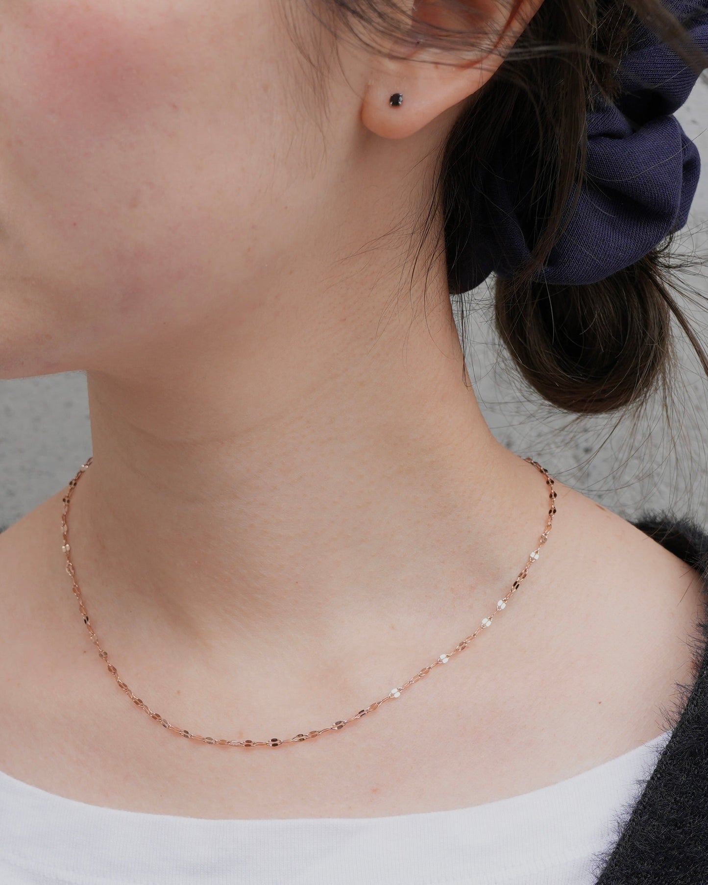 marquise link stainless necklace (stainless steel)
