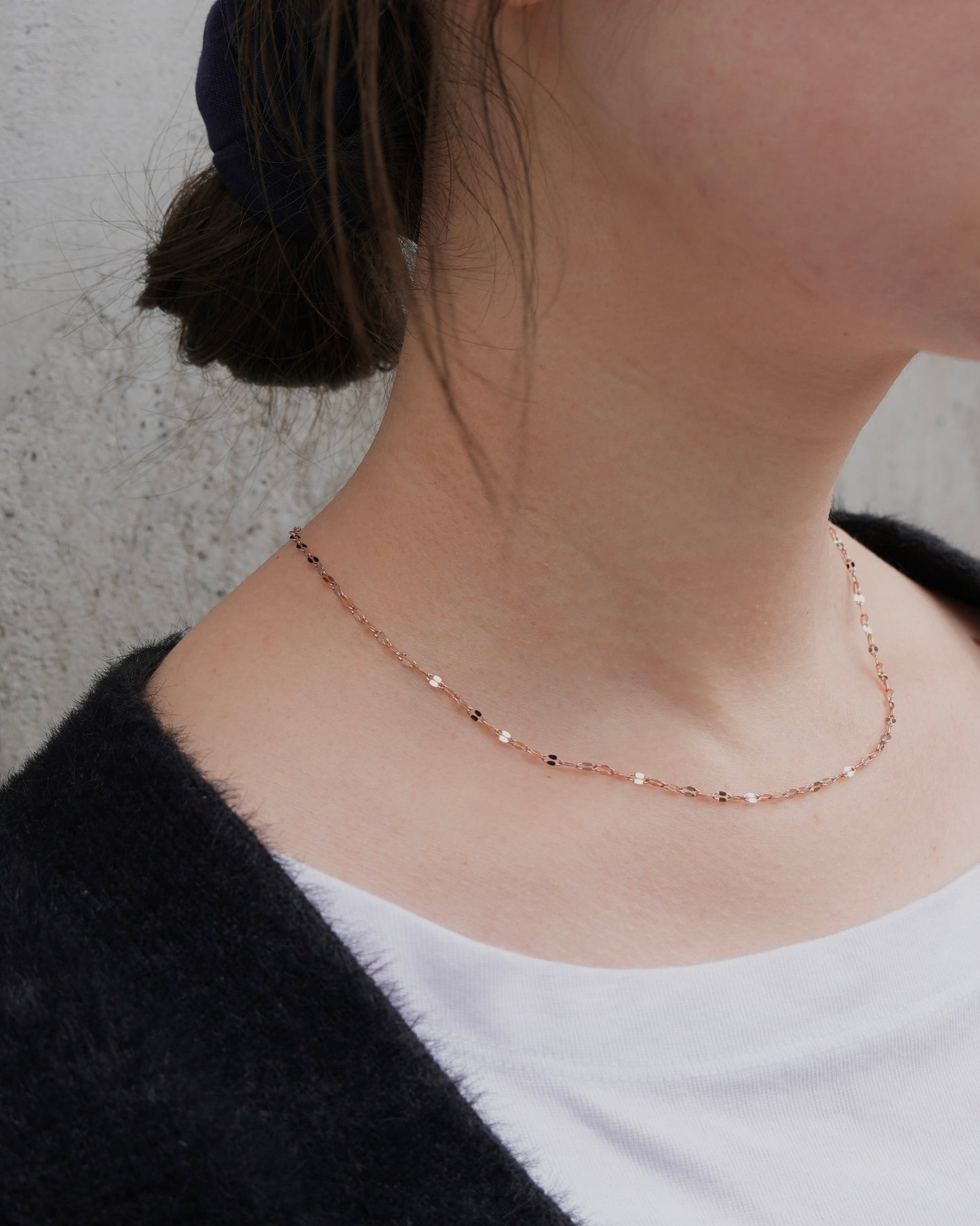 marquise link stainless necklace (stainless steel)