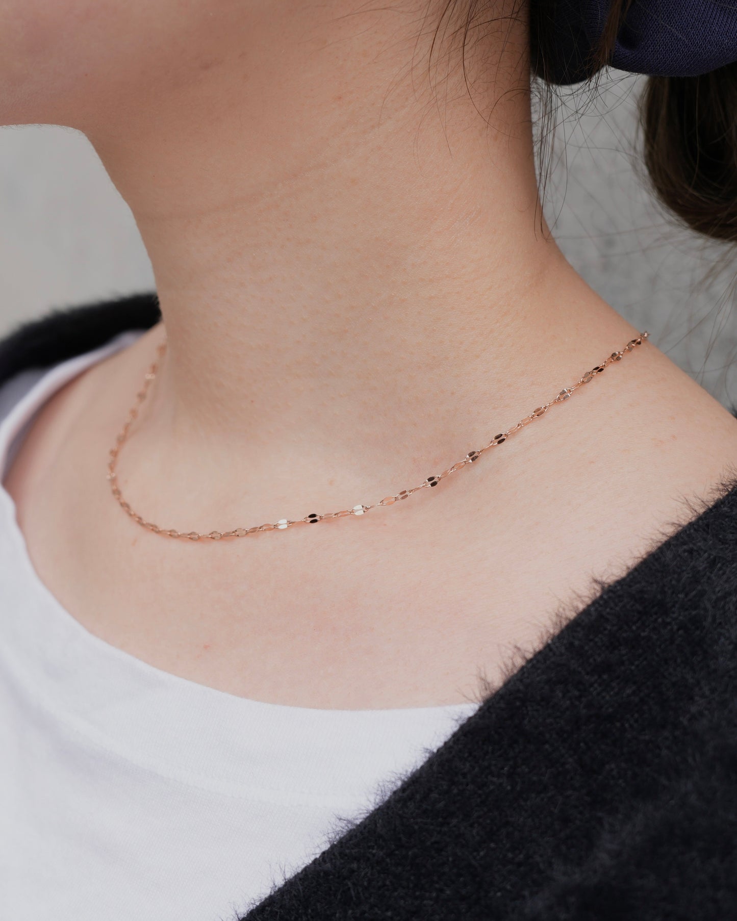 marquise link stainless necklace (stainless steel)