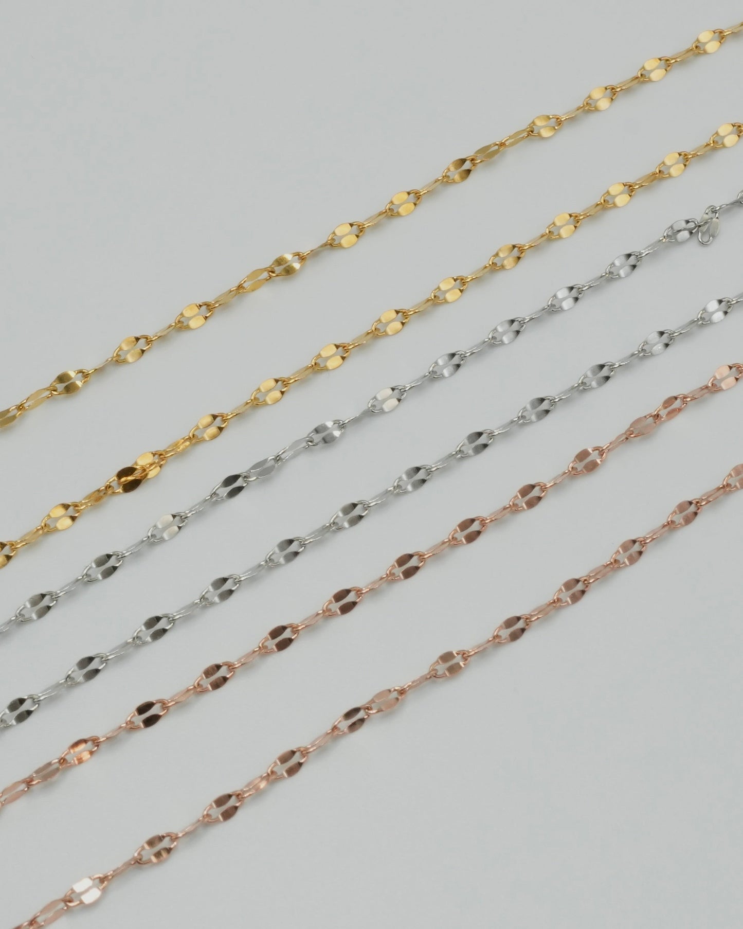 marquise link stainless necklace (stainless steel)