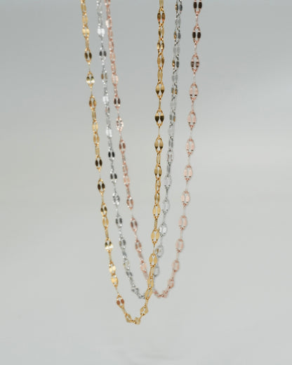 marquise link stainless necklace (stainless steel)
