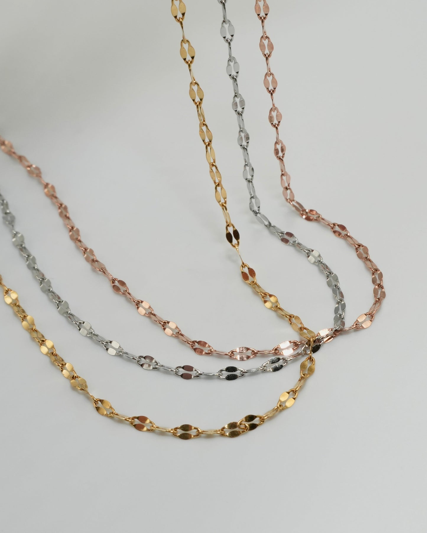 marquise link stainless necklace (stainless steel)