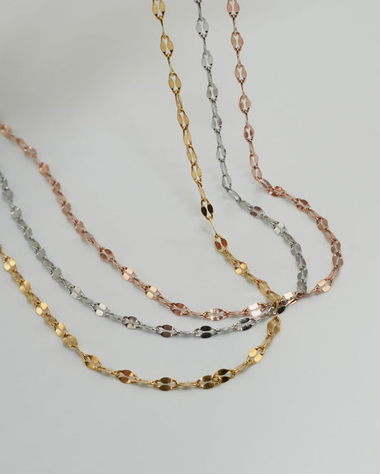 marquise link stainless necklace (stainless steel)