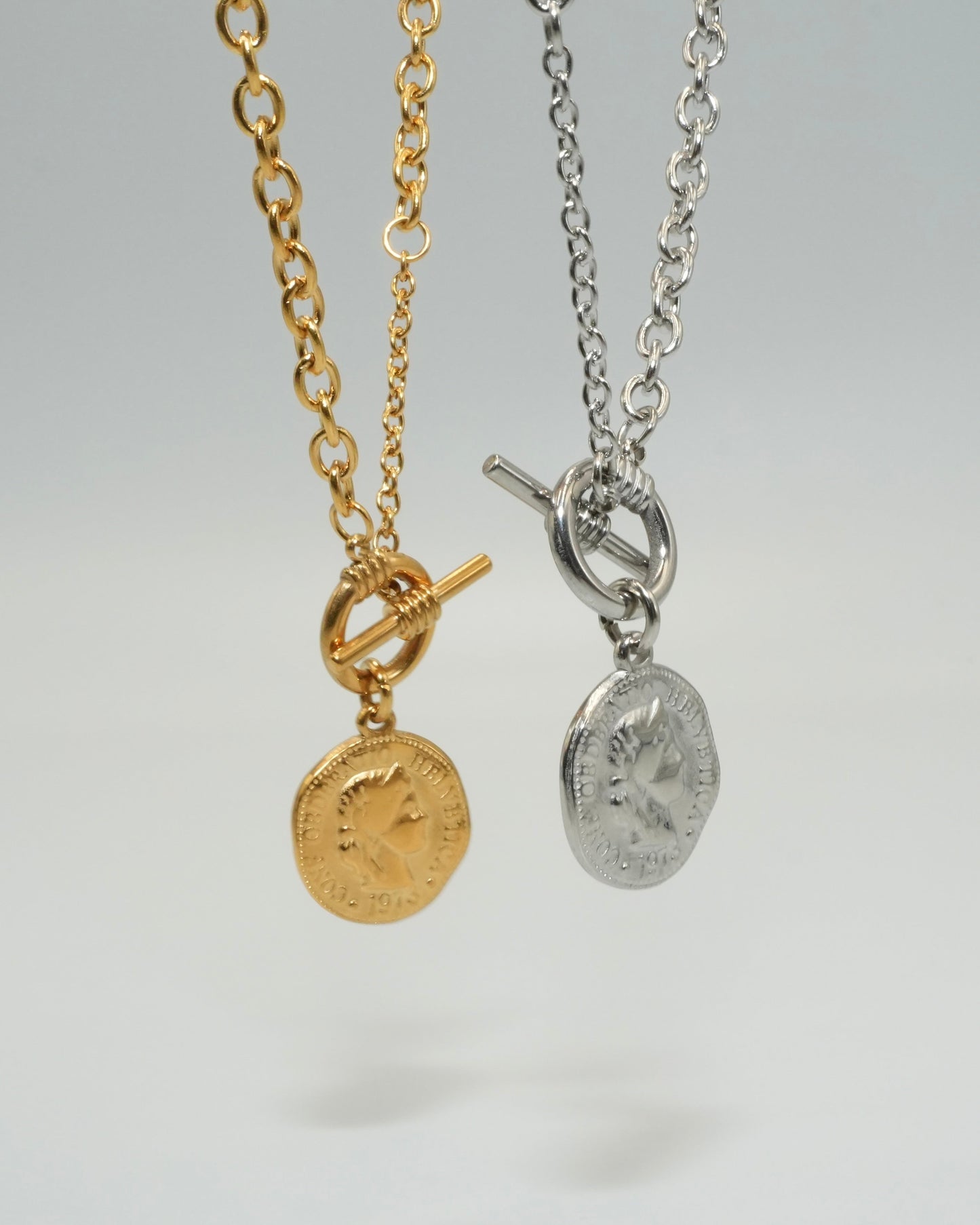 coin toggle stainless necklace