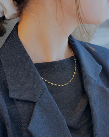 marquise link stainless necklace (stainless steel)