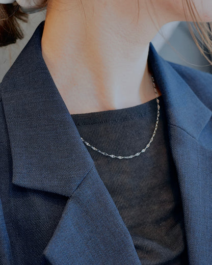 marquise link stainless necklace (stainless steel)