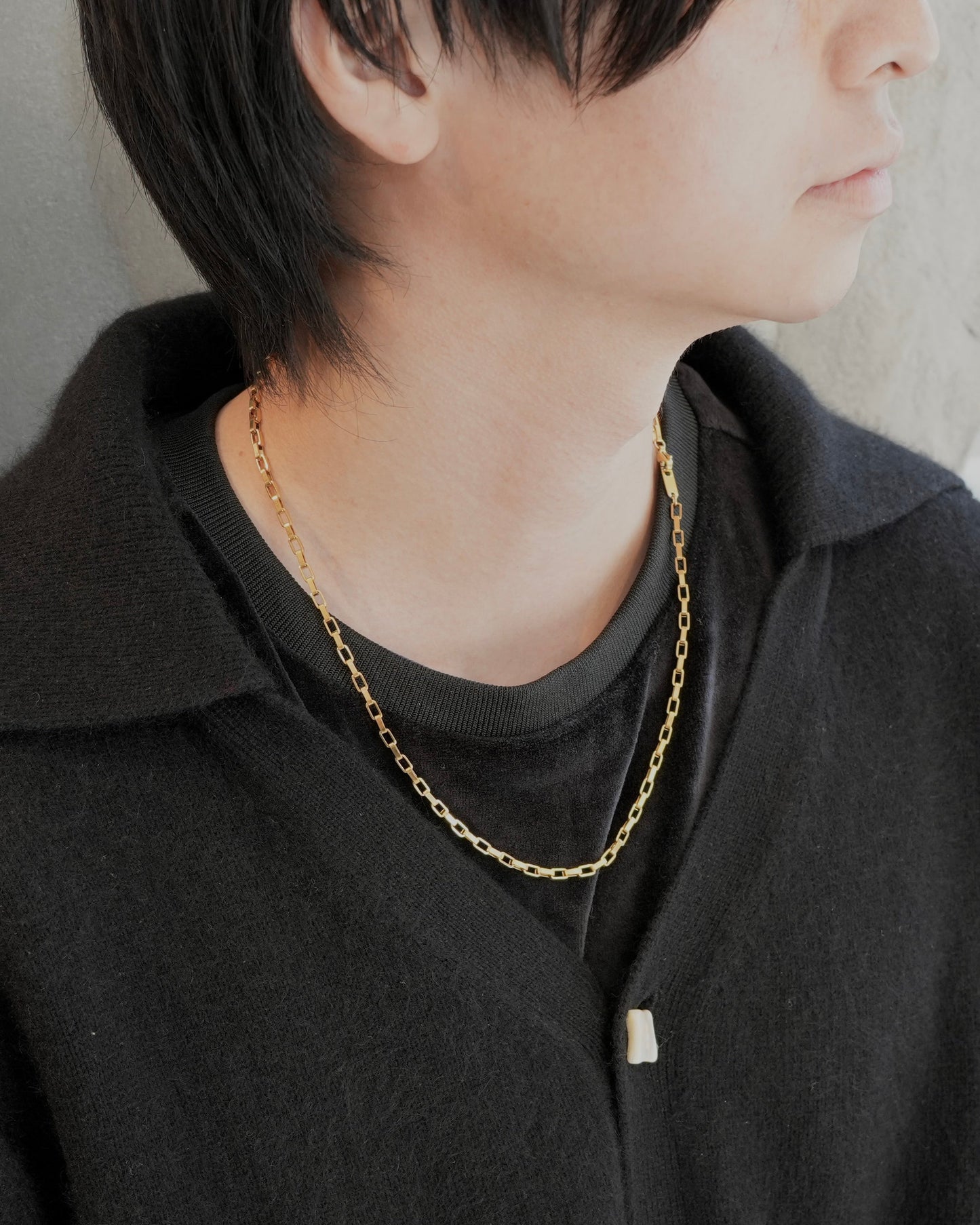 rectangular chain stainless necklace (stainless steel)