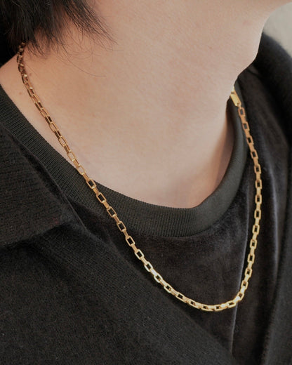 rectangular chain stainless necklace (stainless steel)
