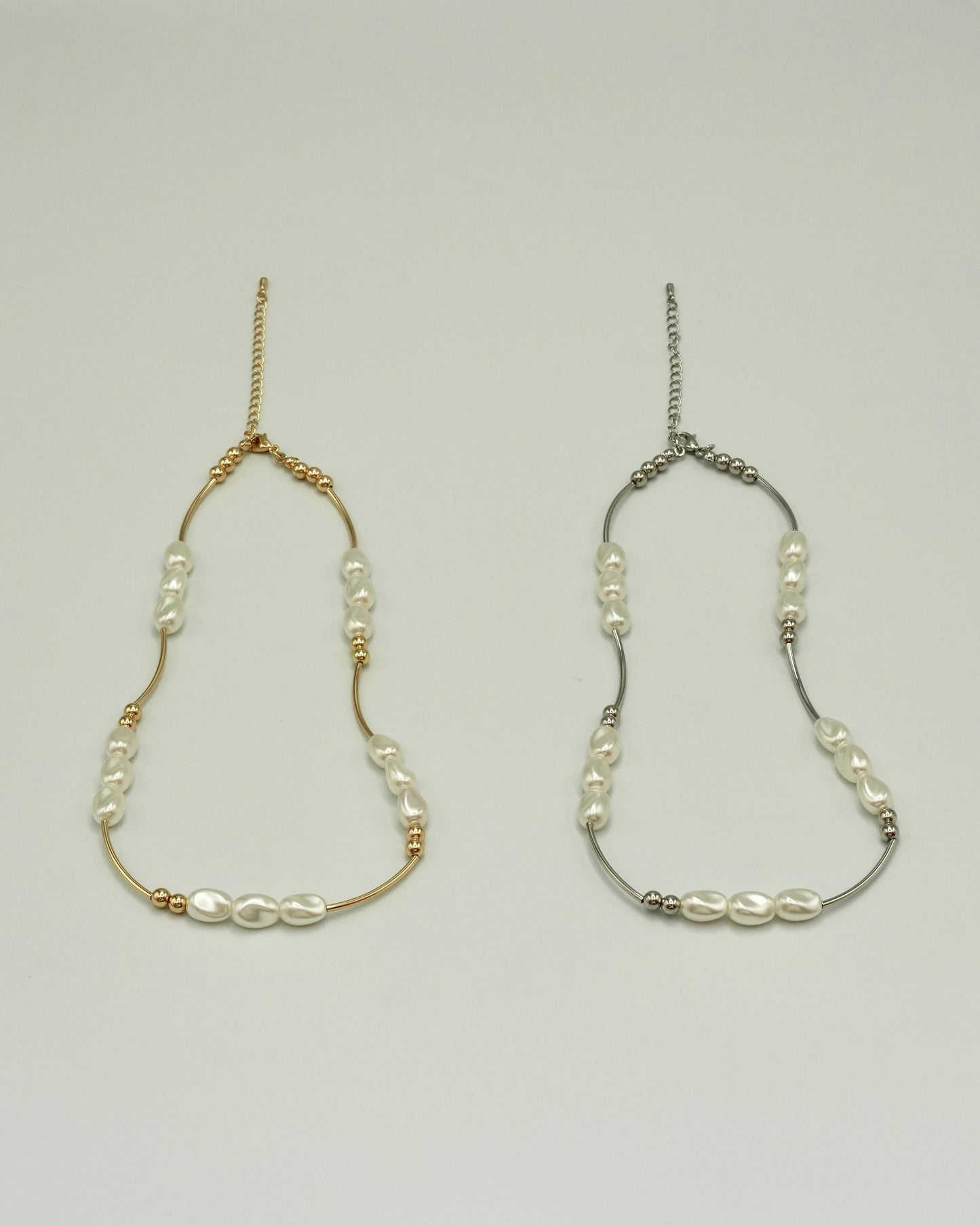 pearl wave short necklace