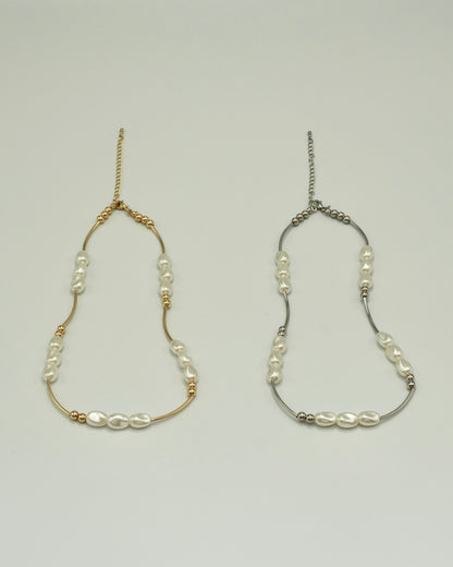 pearl wave short necklace
