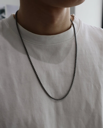 thick black stainless necklace（stainless steel）