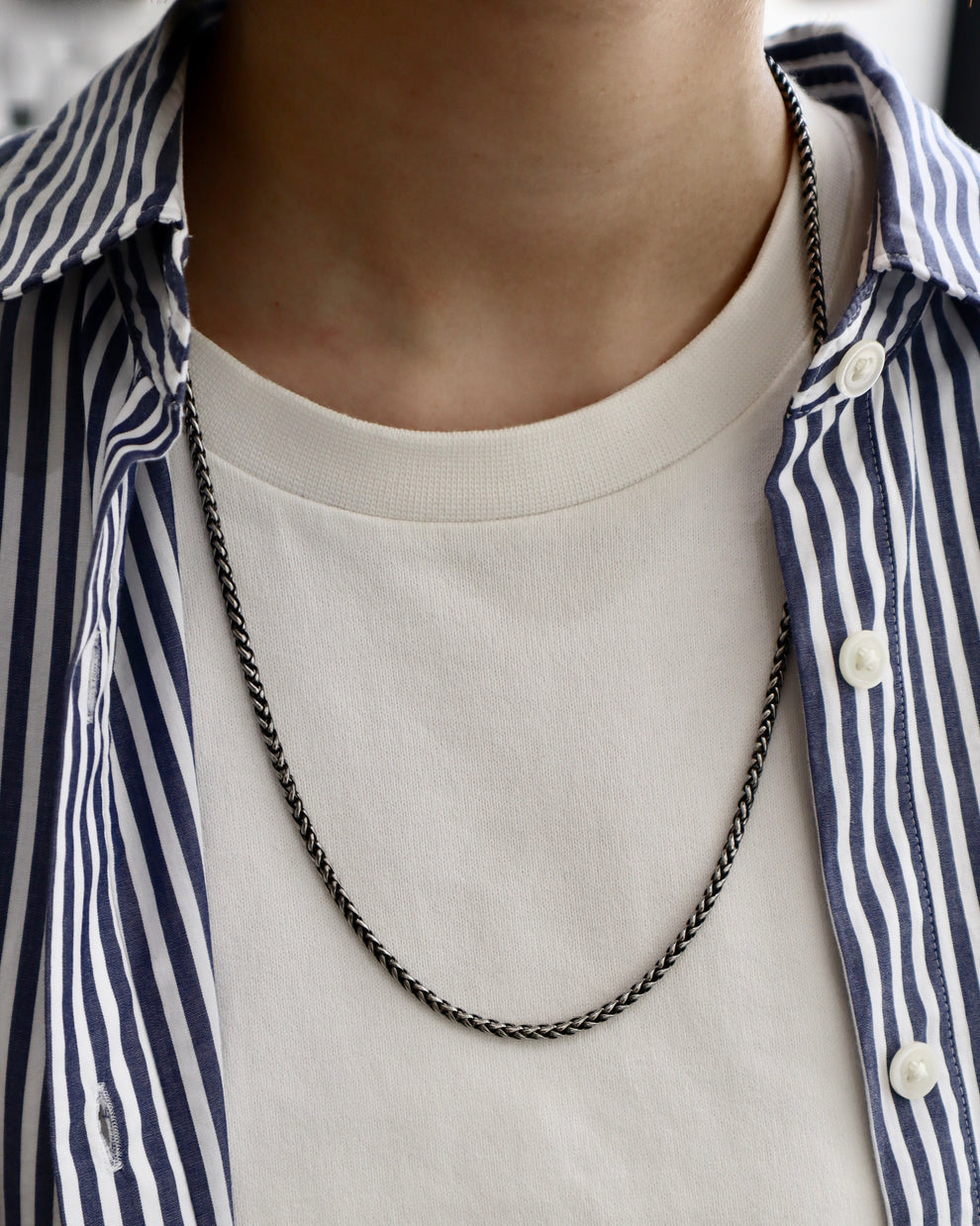 thick black stainless necklace（stainless steel）