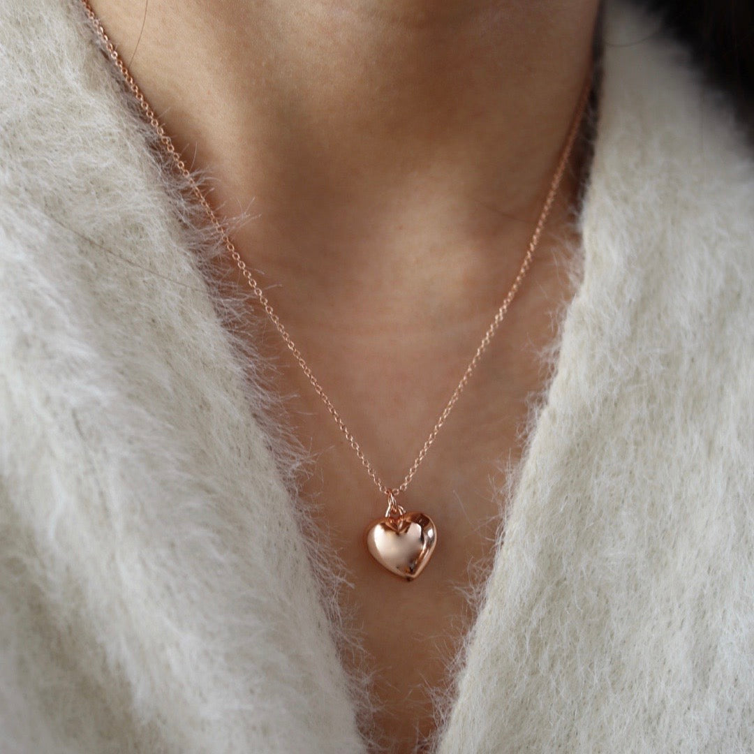 puffy heart necklace