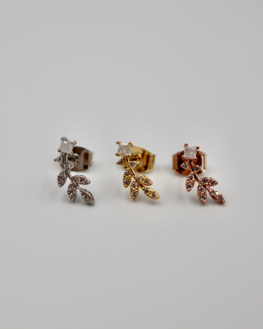 curve leaf pierce & earrings