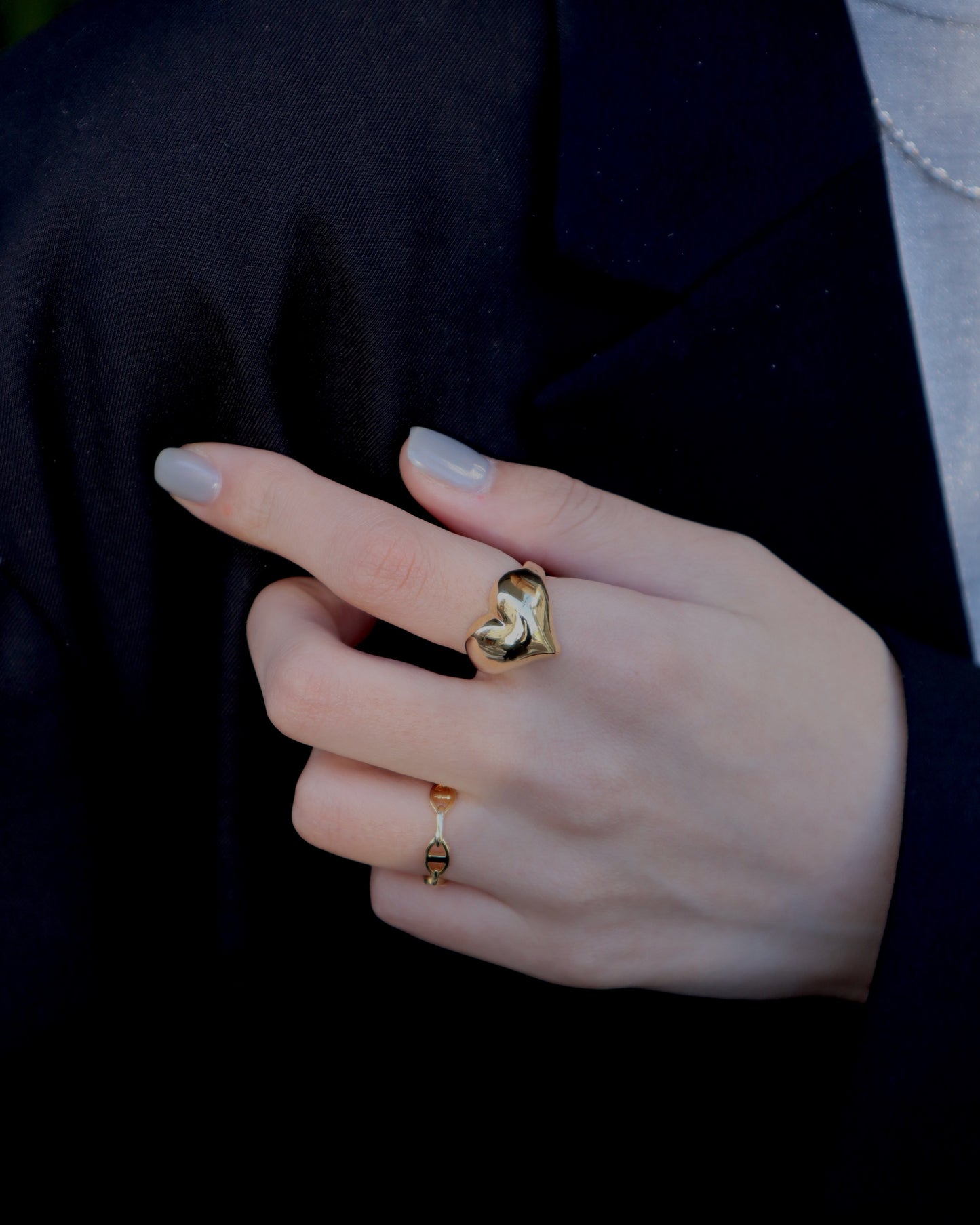 shiny heart ring