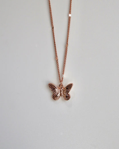 shiny butterfly necklace