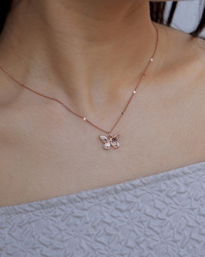 shiny butterfly necklace