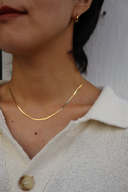 flat snake stainless necklace