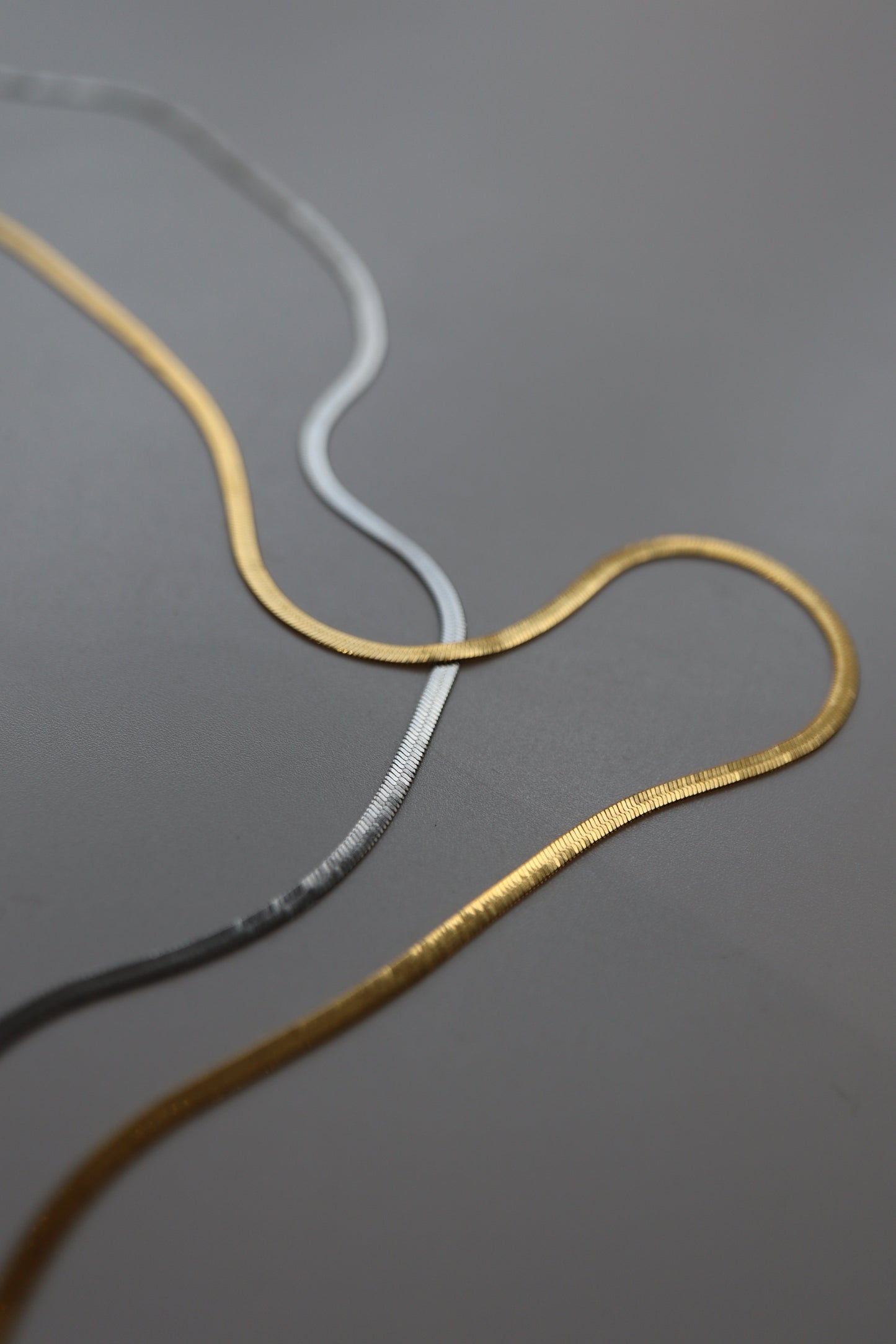 flat snake stainless necklace