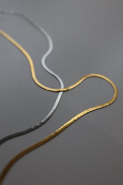 flat snake stainless necklace