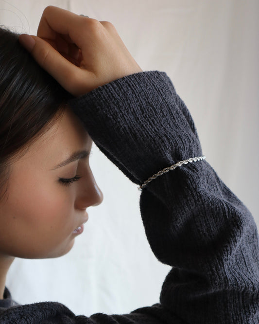 twisted rope stainless bracelet (stainless steel)
