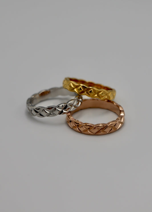 quilting pattern stainless ring