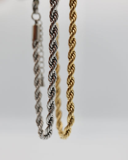 twisted rope stainless bracelet (stainless steel)