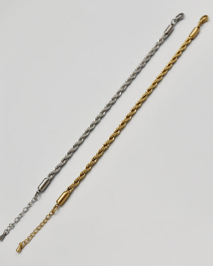 twisted rope stainless bracelet (stainless steel)