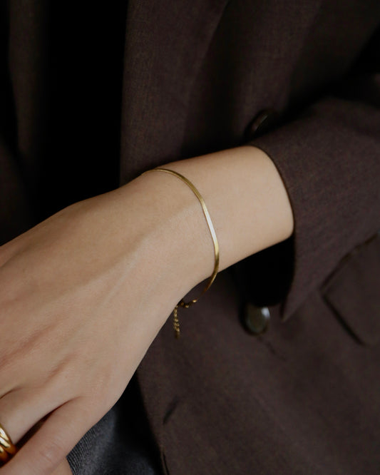 flat snake stainless bracelet